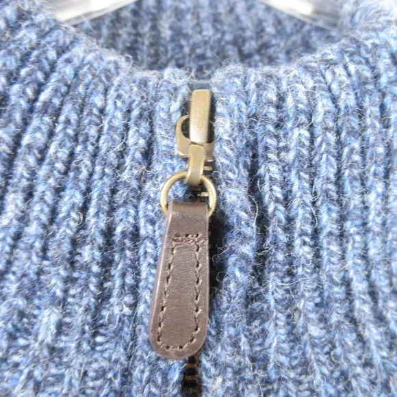 L.L. Bean Sweater Jacket Size M Zippered Flannel Lined - Picture 4 of 10